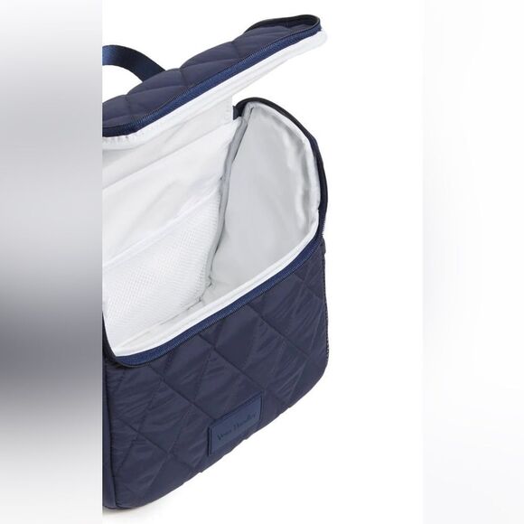 Vera BradleyโUltralight Scroll Navy Quilted Crossbody Lunch Bag - Picture 8 of 16